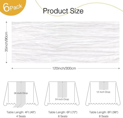 White Cheesecloth Table Runner 35x120in Boho Gauze Wedding Decor - Image 3