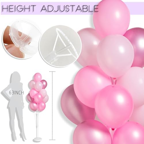 Pink Balloon Stand Kit Set of 2 for Table or Floor Girls Party Decor - Image 4