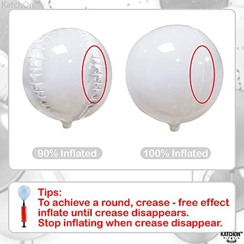 KatchOn White Mylar Balloons - 22 Inch, Pack of 6 | 4D White Foil Balloons - Image 3