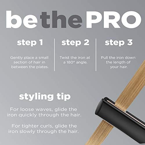 Infiniti PRO CONAIR Rose Gold Ceramic Flat Iron Hair Straightener, 1 3/4-Inch Flat Iron with Extra-Long Plates, Including a Floating Plate, Advanced Heat Technology, Black - Image 5