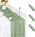 3 Pack Sage Green Cheesecloth Table Runner, 17 x 108 inch, Semi Sheer Boho Cheese Cloth Fabric Table Runner Bulk for Wedding, Birthday, Party, Holiday, Home Decor (Sage Green) by ACSUIT