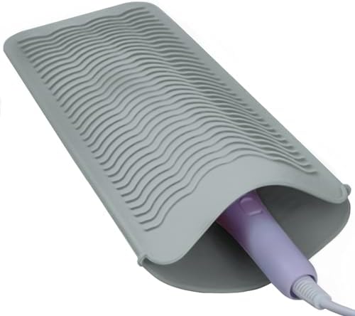 Silicone Heat Resistant Mat Pouch for Hair Straightener,Curling Iron, Grey by Fouews