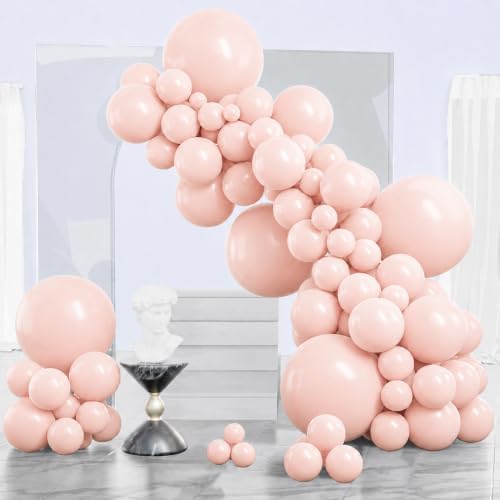 PartyWoo Pastel Orange Balloons 140pcs Light Orange Peach Different Sizes by PartyWoo