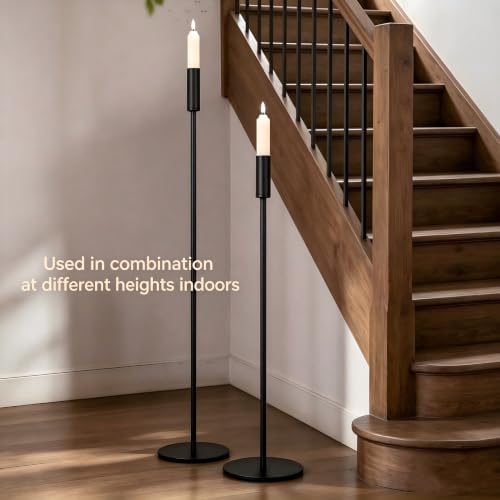 2Pcs Black Metal Tall Floor Candle Holders with Ground Stake, 51.1 Inch - Image 5