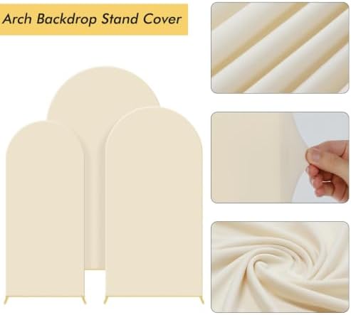 3PCS Metal Arch Backdrop Stand,6+6.6+7.2FT with Covers,Balloon Arch Stand - Image 4