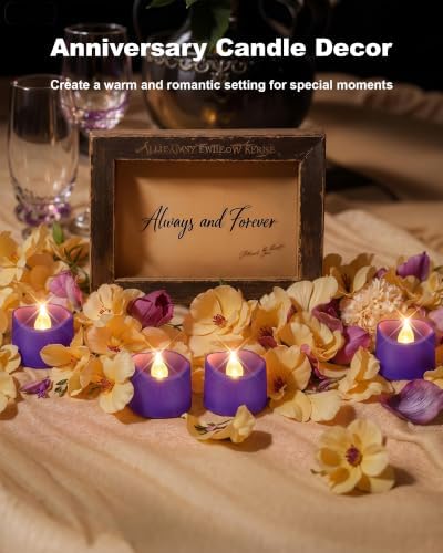Homemory 50-Pack Purple Flameless Battery Tea Light Candles, 200+ Hours - Image 5
