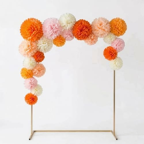 PapaKit Party Tissue Pom Pom Paper Flower Set, for Birthday Party Baby Shower Wedding Engagement Bachelorette Event Decoration ( Bright Orange Bloom, 20 Piece Set) by PapaKitCreativeDecoration