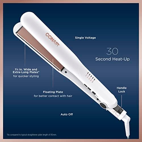 Conair Double Ceramic Flat Iron, 1 1/4-inch Hair Straightener - Image 4