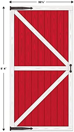 Beistle Red Barn Door Backdrop Props, 6 Pieces - Printed Plastic Animal Farm Party Wall Decorations, Western Birthday - Image 2