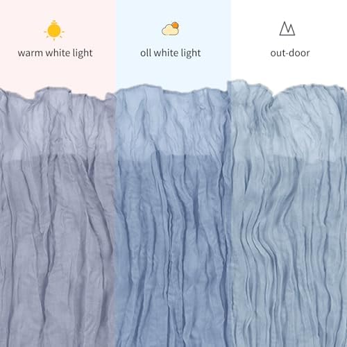 3 Pack Dusty Blue Cheesecloth Table Runner, 17 x 108 inch, Semi Sheer Boho Cheese Cloth Fabric Table Runner Bulk,for Wedding, Birthday, Party, Holiday, Home Decor (Dusty Blue) - Image 7