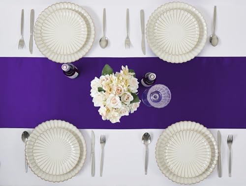 Purple Satin Table Runner, 12x108 Inches, 12 Pack - Image 5