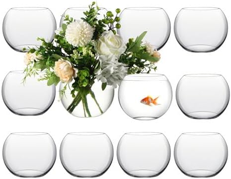 Sawysine 12 Pcs Bubble Bowl Vase Centerpiece 6''W x 5''H by Sawysine