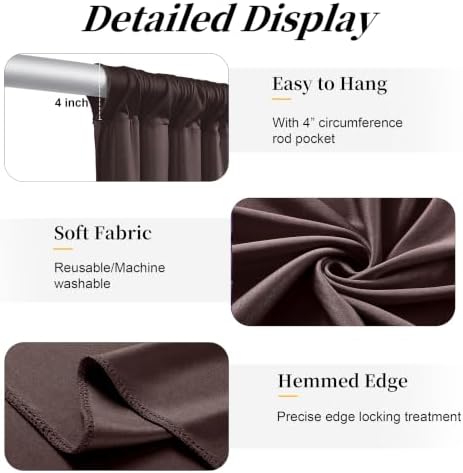 15ft x 10ft Brown Backdrop Curtains, Wrinkle Free Drapes Back Drop Cloth - Image 6