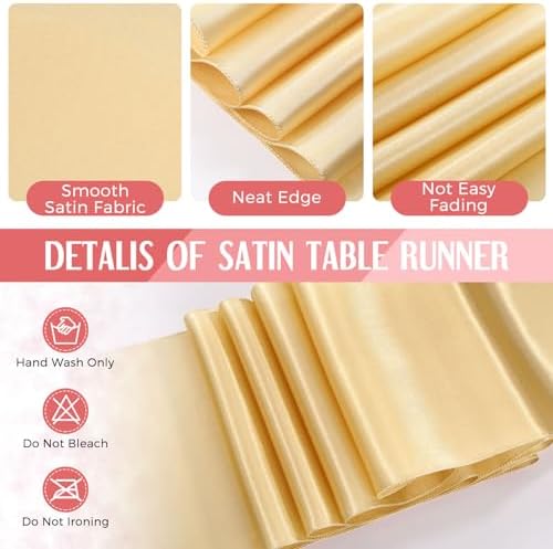 Breling 24 Pack Pink and Gold Disposable Tablecloths and Table Runner Set - Image 4