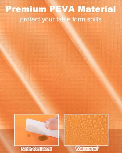 NatNarr 6 Pcs Orange Plastic Tablecloth, Fall Halloween Table Cloths - Image 3