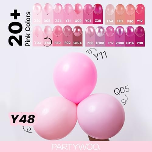 PartyWoo Light Pink Balloons 140pcs Pastel Pale Baby Pink Different Sizes - Image 4