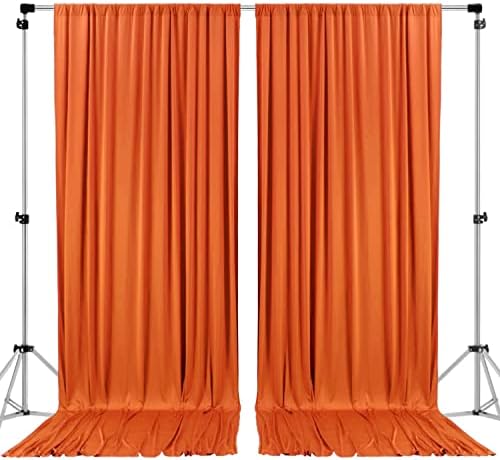 AK TRADING CO. 10 feet x 10 feet Polyester Backdrop Drapes Curtains Panels with Rod Pockets - Wedding Ceremony Party Home Window Decorations - Orange by Fabrics%7CEventDecor%7CCrafts%7CUpholsteryFoam