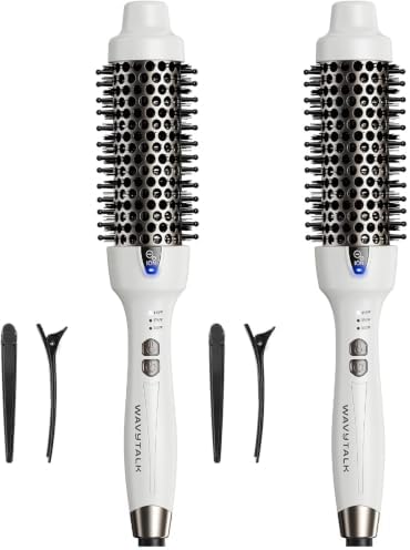 Wavytalk Thermal Brush, 1.5 Inch Ionic Thermal Round Brush Makes Hair Smoother Get Natural Curls (White) (Pack of 2) by wavytalk-HairTalks