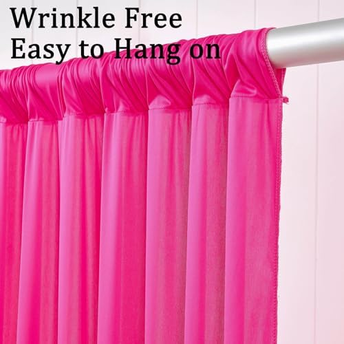 30ftx10ft Wrinkle Free Fuchsia Backdrop Curtains for Parties, Thick Polyester Hot Pink Photo Backdrop Drapes 6 Panels 5x10ft for Weddings Birthday Photography Background Curtains - Image 4