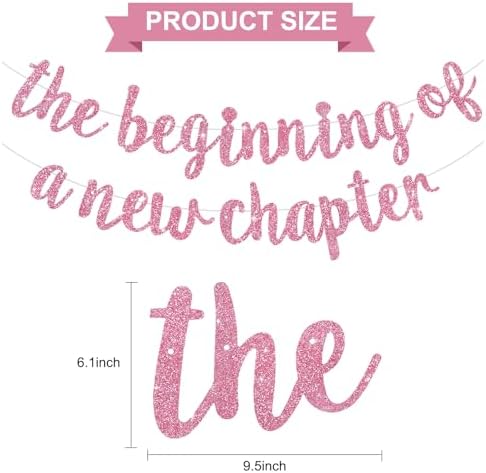 BEISHIDA Pink Pre-Strung Glitter The Beginning of A New Chapter Banner - Image 3