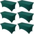 6-Pack Hunter Green Spandex Tablecloths for 6ft Rectangle Tables by DailySet