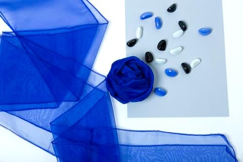MDS Pack of 50 Organza Chair Sashes for Wedding & Event Décor – Royal Blue - Image 5
