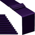 SiinvdaBZX 12 Pcs Purple Satin Table Runner 12 x 108 inches Long by SiinvdaBZX