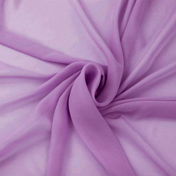 80 Yard Chiffon Fabrics, 44" Wide, Lightweight, Sheer – Lavender - Image 3