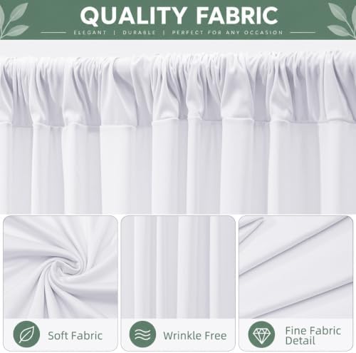 30x10FT White Backdrop Curtains for Parties, Wrinkle Free Drapes - Image 6