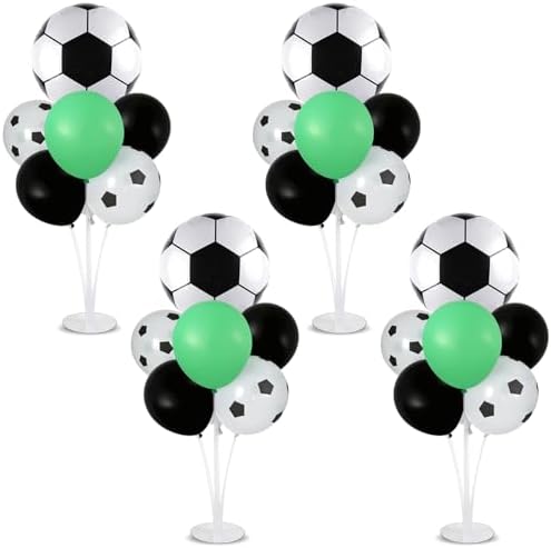 Naozinebi 4 Sets Soccer Birthday Party Balloons Stand Kit Party Decor by Naozinebi