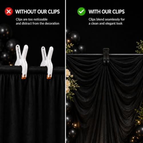 LemonRoad 10 Pack Large Balloon Arch Clips Spring Clamp for Backdrop, Black - Image 5