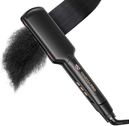 VANESSA PRO 2 Inch Titanium Flat Iron, Easy One Pass Styling for Thick Hair by UnleashYourInnerGlamourAnywhereAnytime