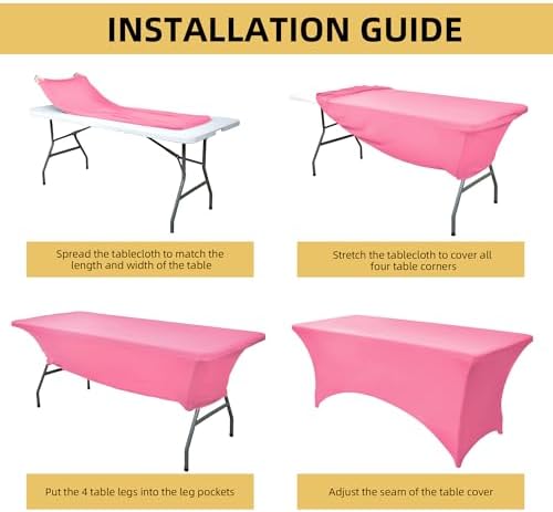 6-Pack 6ft Spandex Table Covers for Rectangle Standard Folding Tables - Wrinkle Resistant Stretch Tablecloths - Ultimate Fitted Table Protector for Parties, Trade Shows, Wedding - Image 5