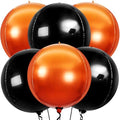 KatchOn Metallic Orange and Black Balloons - 22 Inch, Pack of 6 by KatchOn