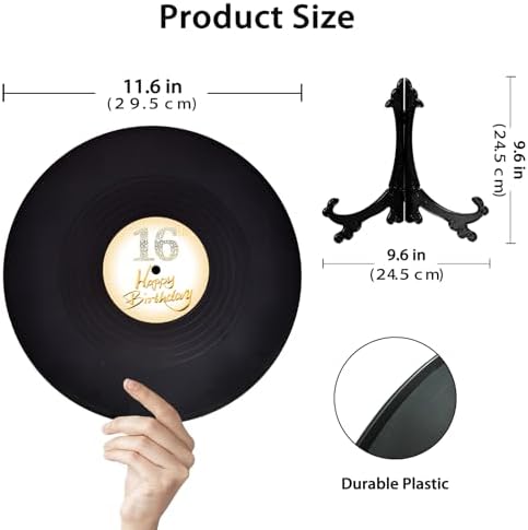Vinyl Record Sweet 16 Birthday Decorations 11.6"X11.6", 16th birthday decorations Party Favor Sign Poster, 16th Birthday Guest Book Alternative, Great Sweet 16 Gifts for Girls or Boys (16 Years Old) - Image 3