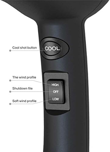 Professional Mini Travel Hair Dryer for RV 1000 Watts Ceramic Ionic Blow Dryer for Kids Plus Concentrator, Black - Image 5