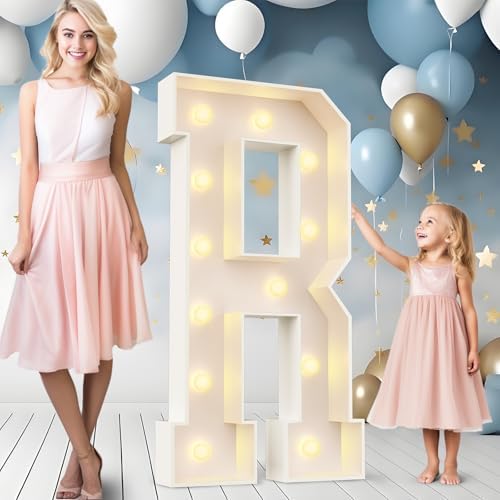 Ledido Easy-Assemble 4FT Marquee Light Up Letter, Large Lighted Letter R by Ledido