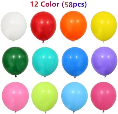 58 Pack Rainbow Balloons 18 Inch Assorted Colors Latex Multicolor Balloon 12 Kinds Colorful Large Balloons for Birthday Wedding Baby Shower Anniversaries Store Party Decorations - Image 3