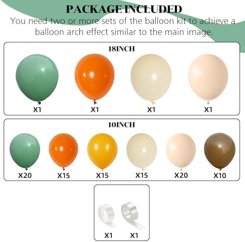 Orange Green Balloons Garland Arch Kit Fall Autumn Balloon Party Decoration - Image 2