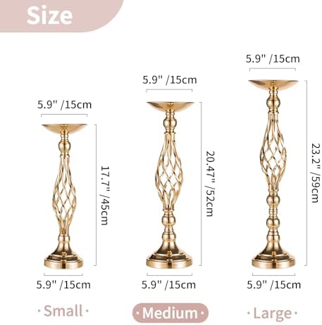 NUPTIO Gold Centerpiece Stand for Table, Twist Style, 20.5" Tall, 2 Pcs - Image 5