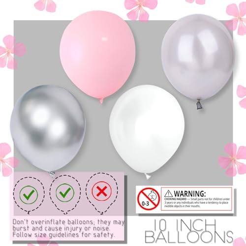2Set Silver Pink Balloon Column Stand Kit for Floor or Table Party Decor - Image 3