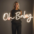 DIVATLA 38"x15" Large Oh Baby Sign for Backdrop - Oh Baby Neon Sign Dimmable Light Up Sign for Gender Reveal, Wedding, Birthday Party Bedroom Wall Decor by Divatla