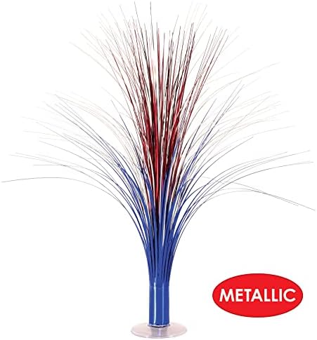Beistle Metallic Spray Centerpieces 19 Inch Red Silver Blue, Pack of 2 - Image 5