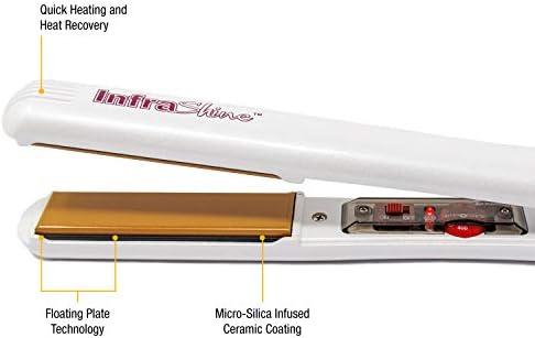 Redline Professional 1" Flat Iron, White Hair Straightener - Image 3