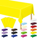 QZYL 4 PCS Rectangle Tablecloth, 54 x 108 Inches Congratulations Decorations of Picnic Table Cover, Robust Yellow Table Cloth for Restaurant Party, Plastic Table Cloth of Leakproof and Waterproof by QZYL