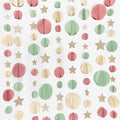 Champagne Gold Sage Green Dusty Rose Pink Beige 3D Polka Dot Star Hanging Streamer Circle Dot Star Banner Garland for Girl Wild Safari Jungle Woodland Birthday Party Decorations Supplies by pinkblume
