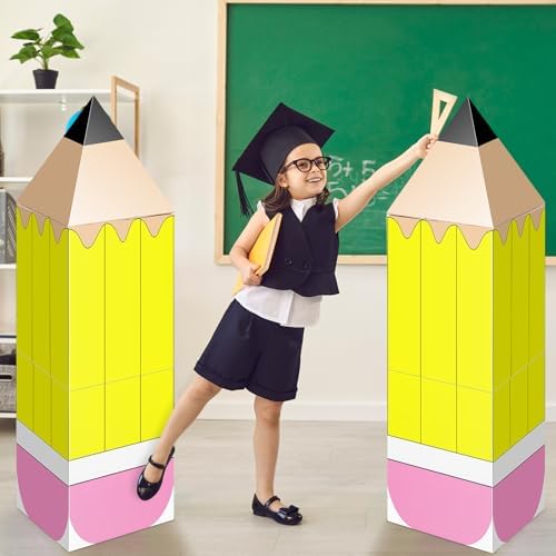 Bucherry 2 Pack/6 Pcs Back to School Decor Giant Classroom Pencil Props - Image 5