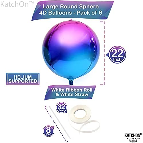 KatchOn Galaxy Balloons - 22 Inch, Pack of 6, Metallic Purple Balloons - Image 3