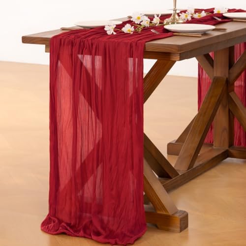 Cheesecloth Table Runner Fall Boho Wedding Birthday Party Home Decor - Image 2