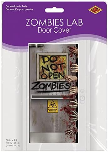 Beistle Zombie Lab Door Covers, 5’ x 30”, 2 Pieces – Plastic for Indoor & Outdoor Use – Easily Display – Halloween Decorations, Horror Front Door Cover, Scary Haunted Decor - Image 5
